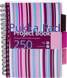 Pukka Pad A5 Project Book Single Line Notebook Diary 250 Pages Ruled Spiral, 3 Movable Subject Dividers With Pockets, 80Gsm, 8Mm