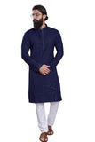 Divisive Men'S Sequince Embroidered Cotton Blend Only Slim Fit Kurta (Dkrt223_M_Navy Blue)