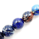 Malahill Gemstone Beads for Jewelry Making, Sold per Bag 5 Strands Inside, Dark Blue Imperial Jasper 8mm