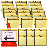 Kanayu Set of 24 Traffic Cone Sleeve Cone Covers with Pockets Message Sign Sleeve for Caution Outdoor Activity Warning Signals S