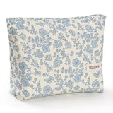 MZLUWM Floral Makeup Bag, Cosmetic Bags for Women, Large Capacity Make up Bag,Cute Blue Makeup Bag,Aesthetic Women Handbags Purs