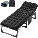 ABORON Folding Camping Cot for Adults, Double Layer 1200D, 500lb Capacity, Heavy Duty Guest Cot with Mat & Carrying Bag for Indo