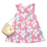 The Little Bunny Hop In Style Combo Of Baby Girls Printed Frock Dress With Sling Bag For Kids | Stylish Flared ALine Gown | We