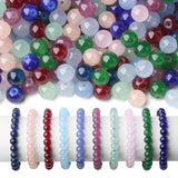 NUKAYAI 500Pcs Glass Beads 10 Colors 8mm for Jewelry Making, Mix Round Crystal Crafts Beads for Bracelet Necklaces Kit Earring D