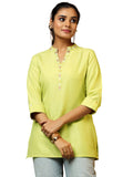 Libas Women'S Cotton Blend Straight Kurtis (58249B_Green