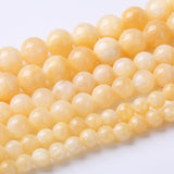 Round Loose Beads Natural Gem Beads Crystal Energy Stone Beads for Jewelry Making 15 (Yellow Jades, 8MM)