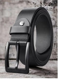 Men Evening, Party, Formal, Casual Black Genuine Leather Belt ()_480