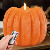 Fall Decorations for Home - Fall Decor - Flickering Flameless Wax Pumpkin LED Candle with Timer Remote Control- Thanksgiving Gif