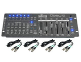 CHAUVET Obey 6 Compact Universal 6 Fixture DMX Lighting Controller + DMX Cables