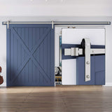 EaseLife 12 FT Brushed Nickel Sliding Barn Door Hardware Track Kit,Basic J Pulley,Heavy Duty,Slide Smoothly Quietly,Easy Install