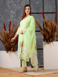 Gosriki Women'S Cotton Blend Straight Printed Kurta With Pant & Dupatta (Gosala Pista-Gs_L_Pista_Large),Pista,,B0D578HXTR