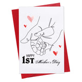 PETCEE First Mothers Day Card with Envelope - Happy 1st Mothers Day Greeting Card from Baby Gifts for New Mom Expecting Mother