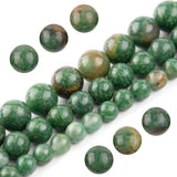 Filluck Natural Stone Beads African Jade 10mm Polished Round Smooth Green Gemstone Beads for Jewelry Making Adults 15 Inch(Afric