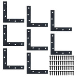 Alise Flat L Brackets for Wood,Black Flat Corner Brace Corner Brackets for Wood Frame Tables Chairs Sofas Beds Cabinet Doors Win