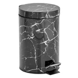 mDesign Extra Small Modern 3-Liter/.7 Gallon Round Metal Lidded Step Trash Can, Compact Garbage Bin with Removable Liner Bucket