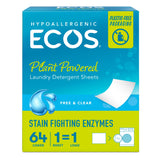ECOS Laundry Detergent Sheets Vegan, No Plastic Jug, No Mess & Liquid Free Laundry Sheets in Washer Hypoallergenic, Plant Po