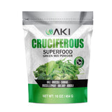 AKI Cruciferous Superfood Green Mix Powder - Made from Kale, Broccoli, Brussels Sprouts, Cabbage - Packed with Essential Phytonu
