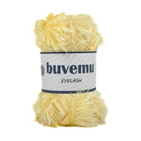 Buvemu Eyelash Fun Fur Yarn 100 Gram (3.53 Ounces) 175 Yards (160 Meters) (Light Yellow)