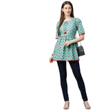 Gosriki Women'S Cotton Regular Top (Tp-Cot-10170-Green_Xl-Go_Green_X-Large),Green,,B09PMS1PSC