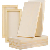Aodaer 8 Pack Wood Panels 6 x 12 Inch Wooden Panels Canvas Unfinished Craft Wood Boards Panels for Art Crafts Acrylic and Oil Pa