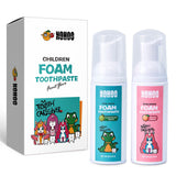 NOHOO Fluoride Free Foam Toothpaste Kids Fruit Flavour,Natural Training Toothpaste for Baby Toddler Children Oral Cleaning and C
