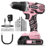 AVID POWER 20V MAX Power Drill Kit, Cordless Drill Set with Battery and Charger, 2 Variable Speed, 3/8-Inch Keyless Chuck, 19 Po