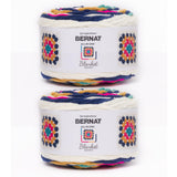 Bernat Blanket Granny Square Retro Pop Yarn - 2 Pack of 240g / 8.5oz - 100% Polyester - #6 Super Bulky - 178Yards - Knitting/Cro