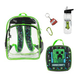 Minecraft Creeper 5Piece Backpack & Lunchbox Set With Water Bottle