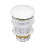 Ruvati White Ceramic Top Push Popup Drain for Bathroom Sinks Without Overflow RVA5102WH