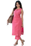 Gosriki Women'S Rayon Viscose Straight Printed Kurta With Pant (Manada Pink-Gs_L_Pink_Large),Pink,,B0F26R377V