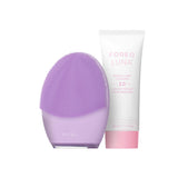 FOREO Deep & Gentle LUNA 4 Sensitive Bundle - Facial Cleansing Brush for Sensitive Skin + LUNA Micro-Foam Face Cleanser 2.0, 3.4