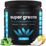 NutraChamps Super Greens Powder Premium Superfood | 20+ Organic Green Veggie Whole Foods | Wheat Grass, Spirulina, Chlorella | A