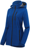 Chrisuno Ladies Spring Jackets Actual Jacket Women Fleece Long Soft Shell Women's Commercial Fishing Waterproof Adjustable Blue