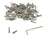 iexcell 100 Pcs #4-40 x 1/2 Stainless Steel 304 Hex Socket Head Cap Screws Bolts Kit