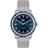 Lacoste Everett Qtz Basic Calendar Blue Round Dial Men'S Watch|Stainless Steel Material|Silver Color Band - 2011294