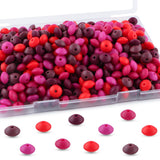Lovyomi 280pcs 12mm Silicone Lentil Beads for Keychain Making Mix Color Spacer Beads for Pens and Bracelet Crafts(Red)