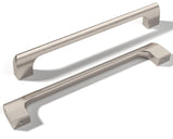 monti hardware | 1 Pack Brushed Nickel 6.3 Inch Hole Center | Solid Metal Cabinet Handles Bathroom Home Decor Drawer Pulls | Sta