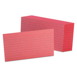 Oxford 3 x 5 Ruled Index Cards, Cherry, Pack of 100