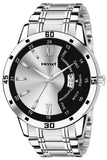 Hmxt Stainless Steel 1 Day N Date Series Silver Men'S Classic Timeless Style| Reliable Performance And Sophisticated Men'S Analo
