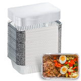 100 Pack Aluminum Foil Pans Disposable - 8.5 6 2 Foil Food Containers with Lids - 2.25 LB Heavy Duty Tin Foil Pans - for Cooki