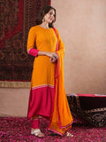 Anni Designer Women'S Cotton Blend Straight Solid Kurta With Pant & Dupatta (Panai Orange-Vks01_S_Orange_Small),Orange,S,,,