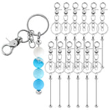 SALUOKE 12pcs Blank Beaded Keychain Bars DIY Accessories Metal Beaded Keychain Detachable Key Chain for Pendant DIY Crafts Jewel