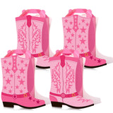 Mooliwe 12 Pcs Cowboy Cowgirl Boots Party Favors Gift Boxes Western Party Decoration Treat Bags Wild West Candy Cookie Boxes for
