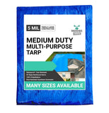 Moose Supply 40' x 60' Waterproof Tarp | Medium Duty Reversible Blue/Silver | Multipurpose Indoor/Outdoor Use: Tents, Wood Cover