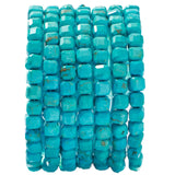 Natural Faceted Blue Turquoise Cube Stone Beads 5-5.5mm 60pcs/str Loose Square Semi Gemstone Stone Beads for Making Bracelets Ne