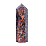 Runyangshi 1PCS Natural Crystal Flame Yooperlite Stone Tower 1.96-2.36 (5-6cm) 6 Faceted Single Point Prism Healing Crystal Wand