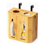 SpaceAid Bamboo 2 in 1 Garbage Bag Roll Holder & Dispenser, Under Sink Organizer for Kitchen Storage