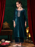 Libas Women'S Velvet Kurta Set (48783O_Blue