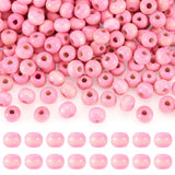 Elecrelive 300Pcs Pink Painted Natural Wood Beads 10mm Colored Wooden Spacer Loose Beads for Bracelet Necklace Craft Home Party