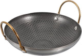 NonStick Honeycomb Steel Soup Pot with Golden Ears | Versatile Round Bottom Wok | BBQ, Stews, Frying, and Outdoor Cooking (2 LI